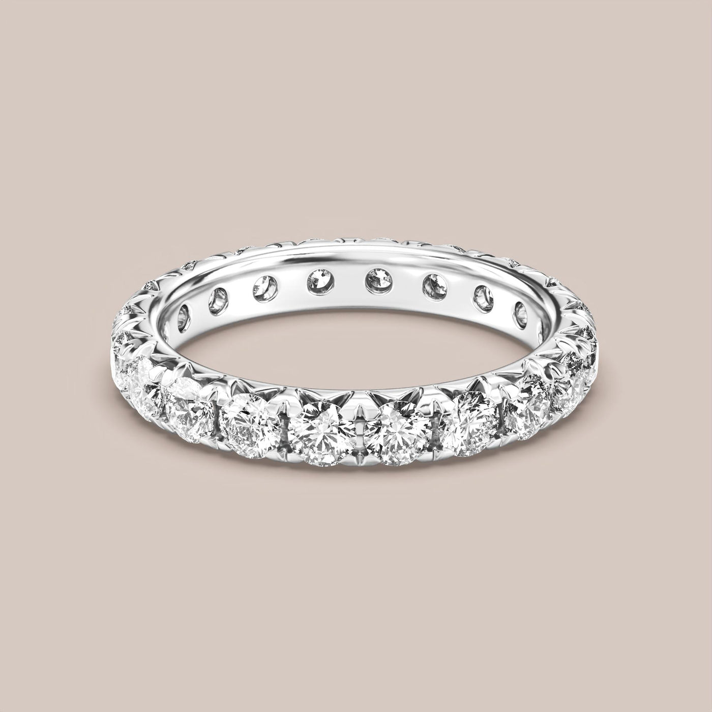French Set Pave Diamond Band Full Eternity