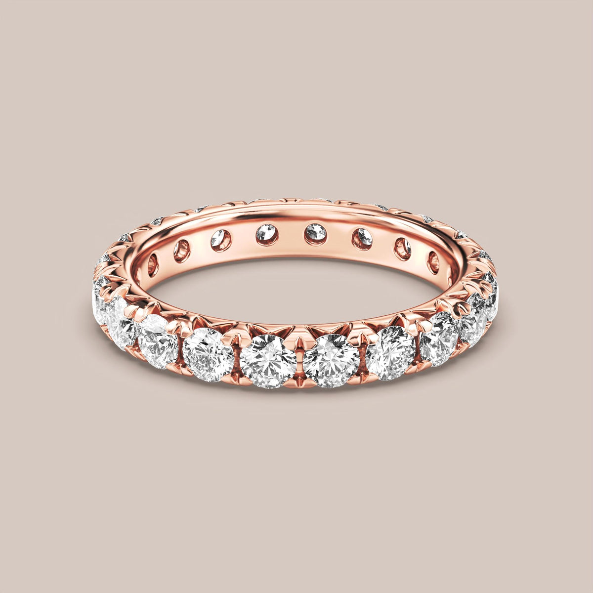 French Set Pave Diamond Band Full Eternity