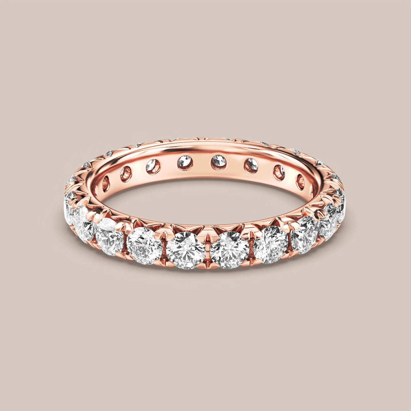 French Set Pave Diamond Band Full Eternity