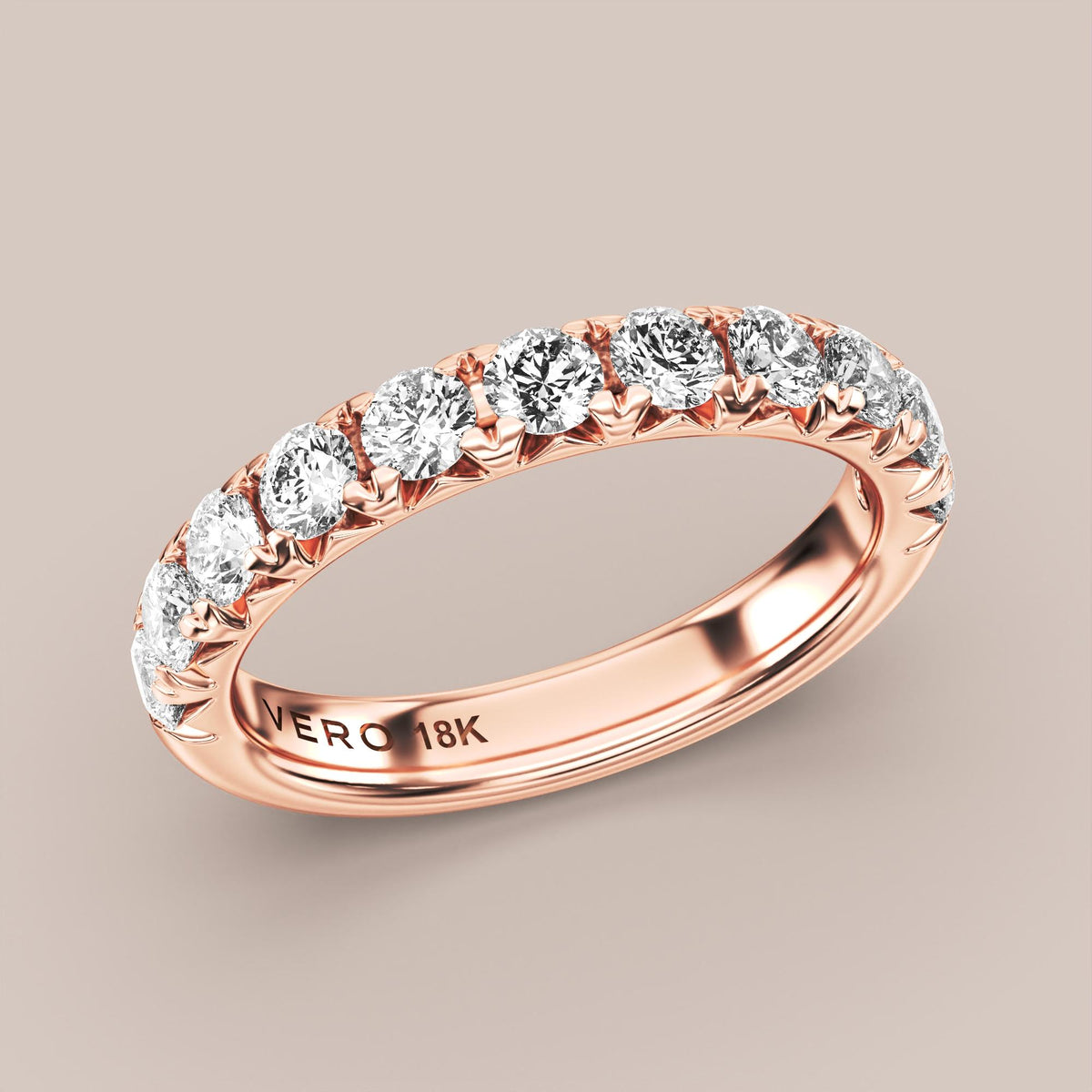 French Set Pave Diamond Band Half Eternity