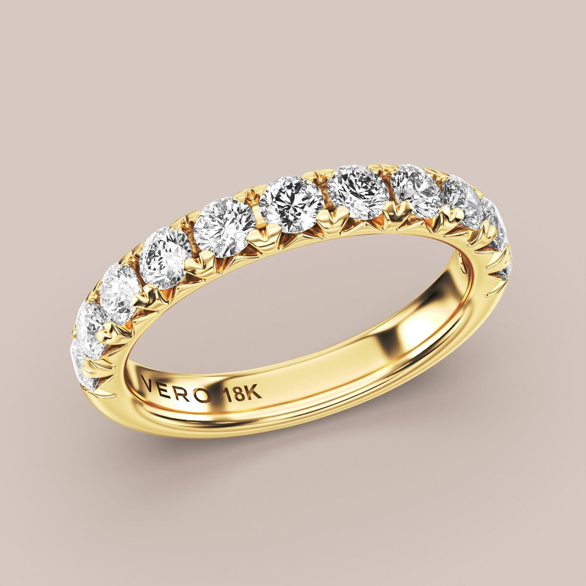French Set Pave Diamond Band Half Eternity
