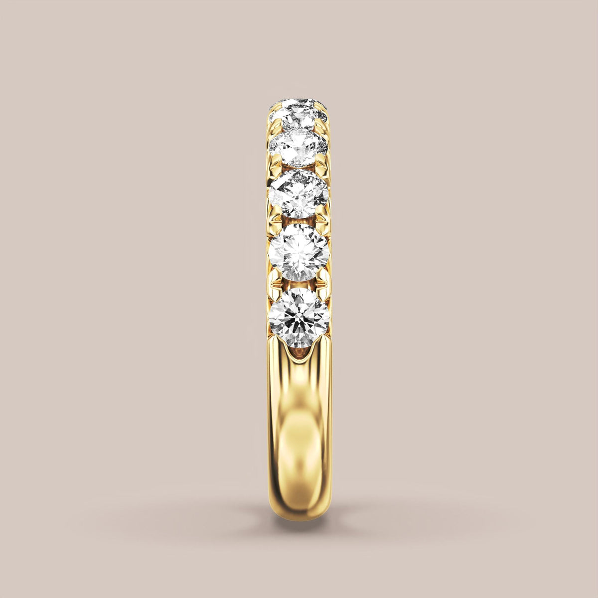 French Set Pave Diamond Band Half Eternity