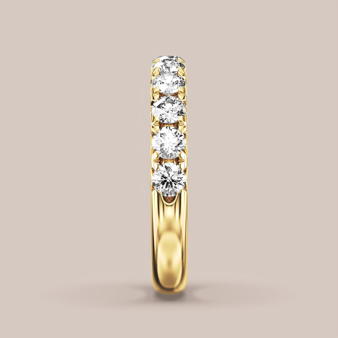 French Set Pave Diamond Band Half Eternity