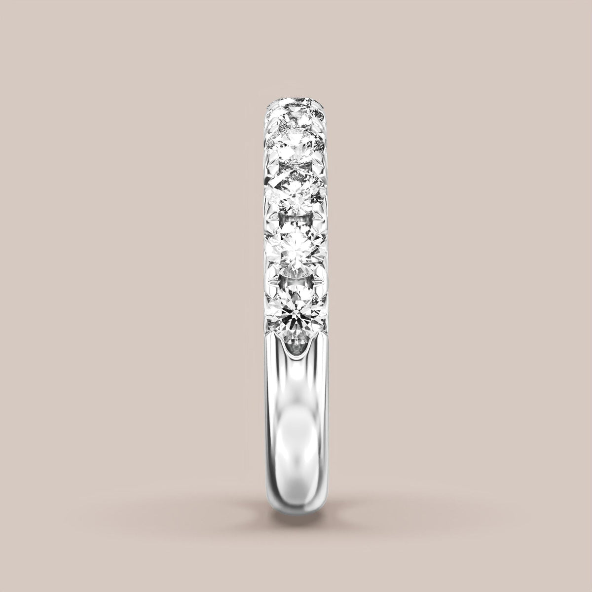 French Set Pave Diamond Band Half Eternity