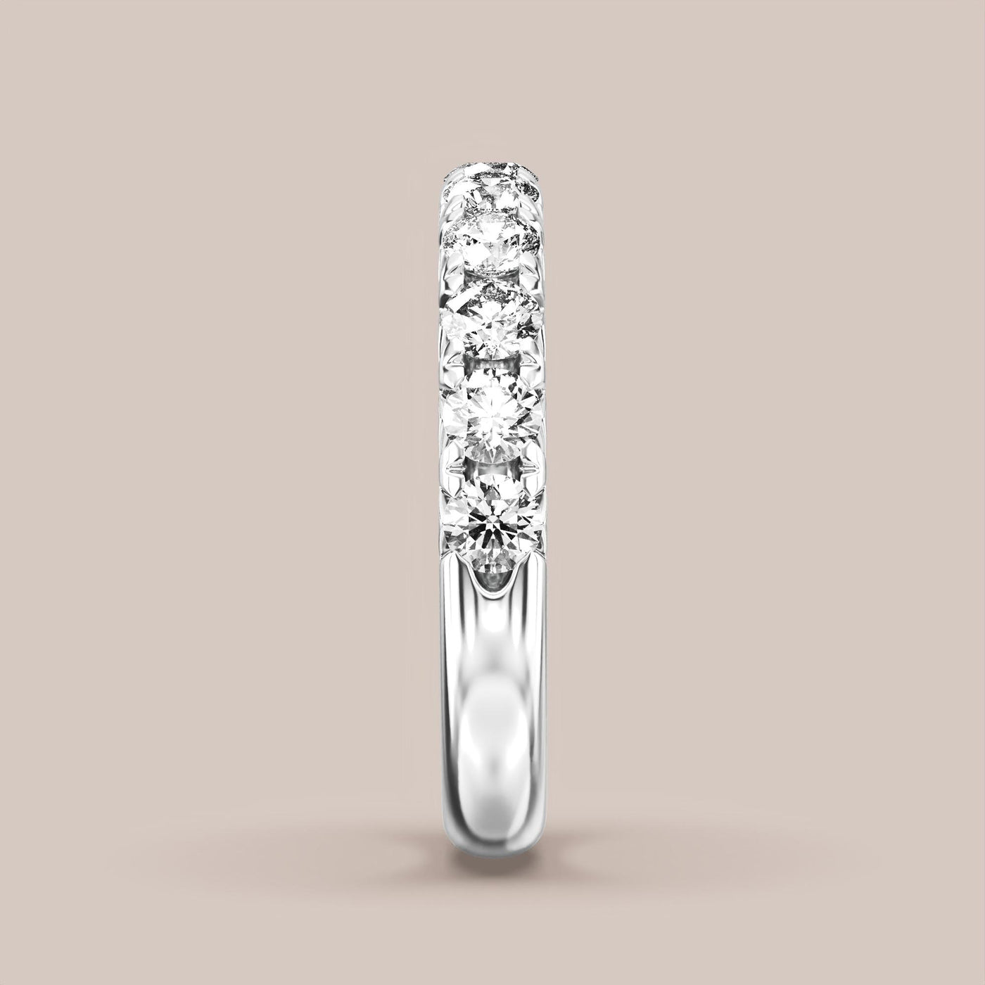 French Set Pave Diamond Band Half Eternity