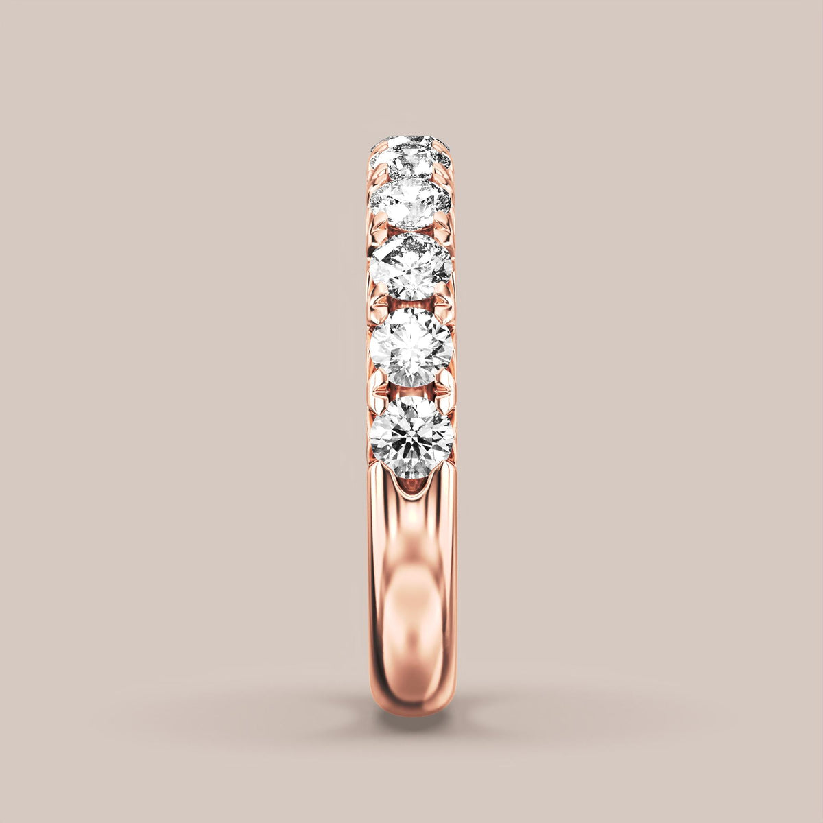 French Set Pave Diamond Band Half Eternity