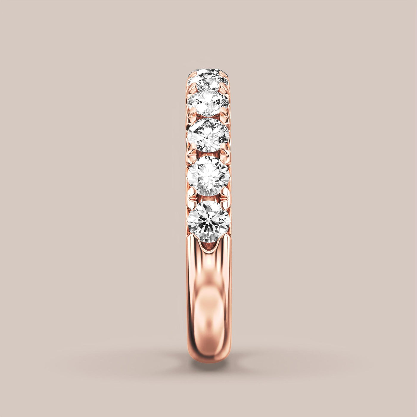 French Set Pave Diamond Band Half Eternity
