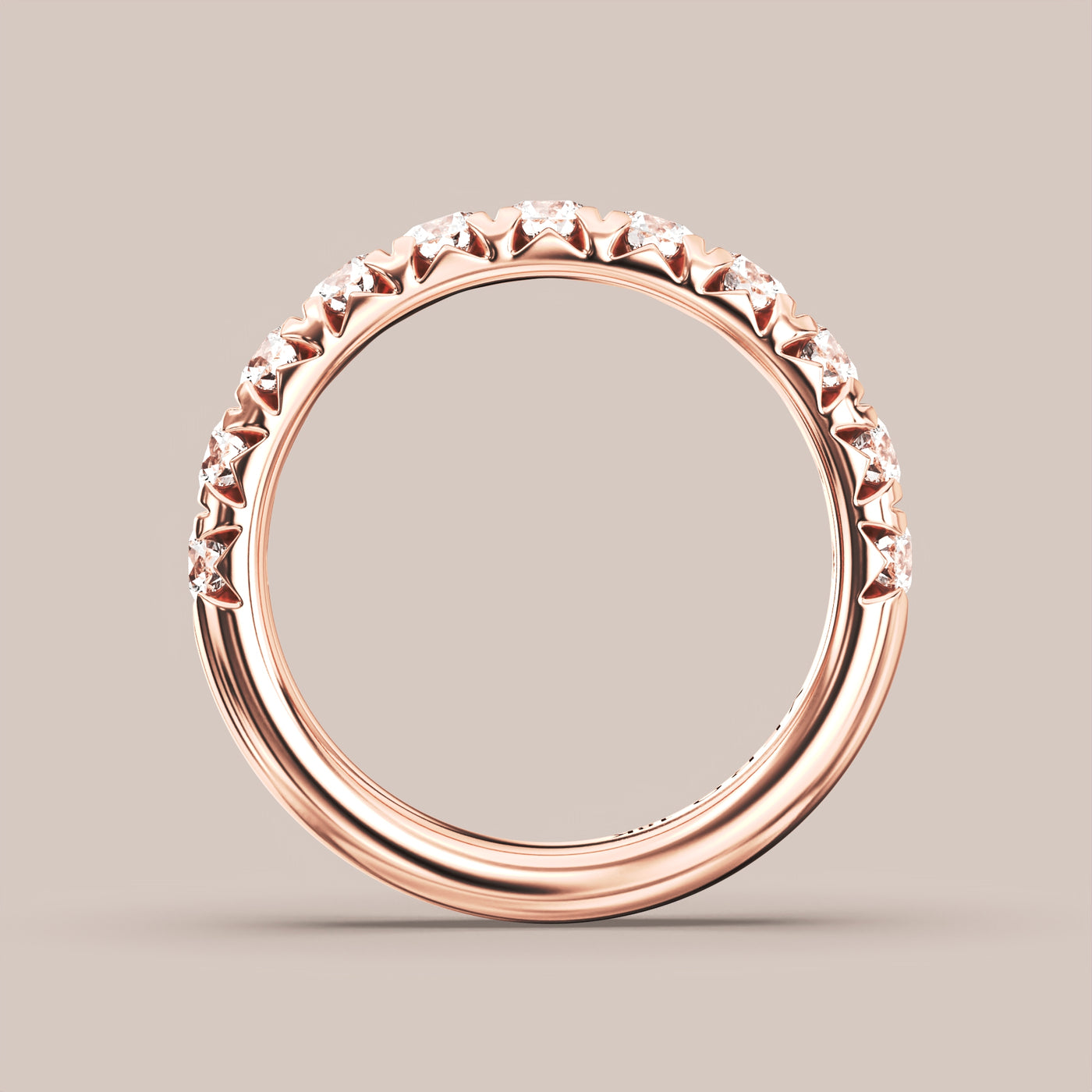 French Set Pave Diamond Band Half Eternity