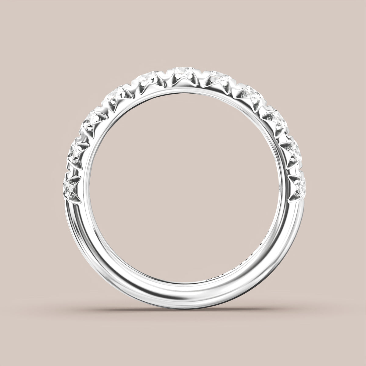 French Set Pave Diamond Band Half Eternity