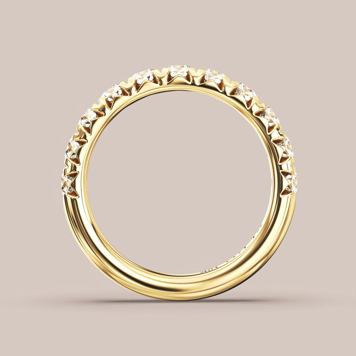 French Set Pave Diamond Band Half Eternity