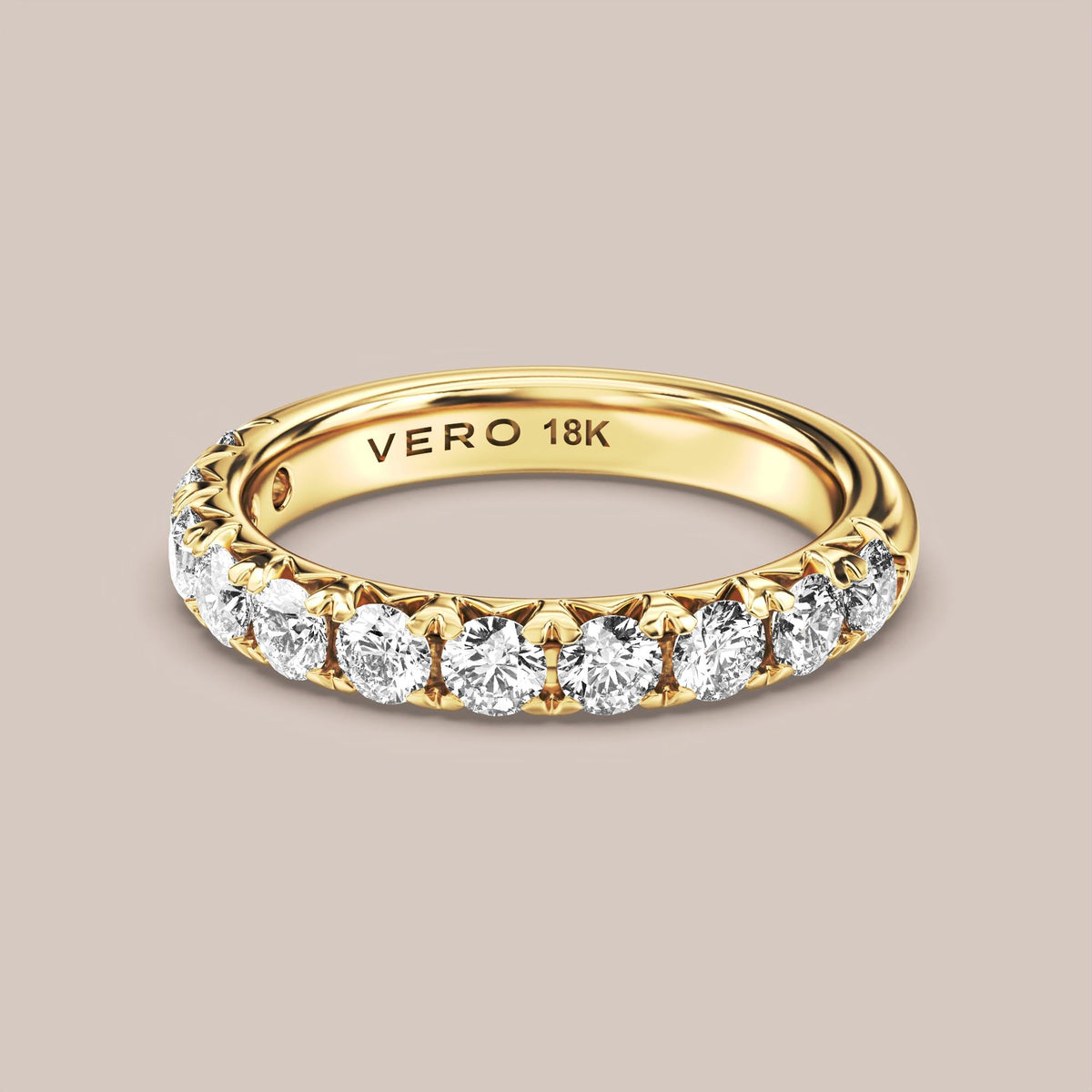 French Set Pave Diamond Band Half Eternity