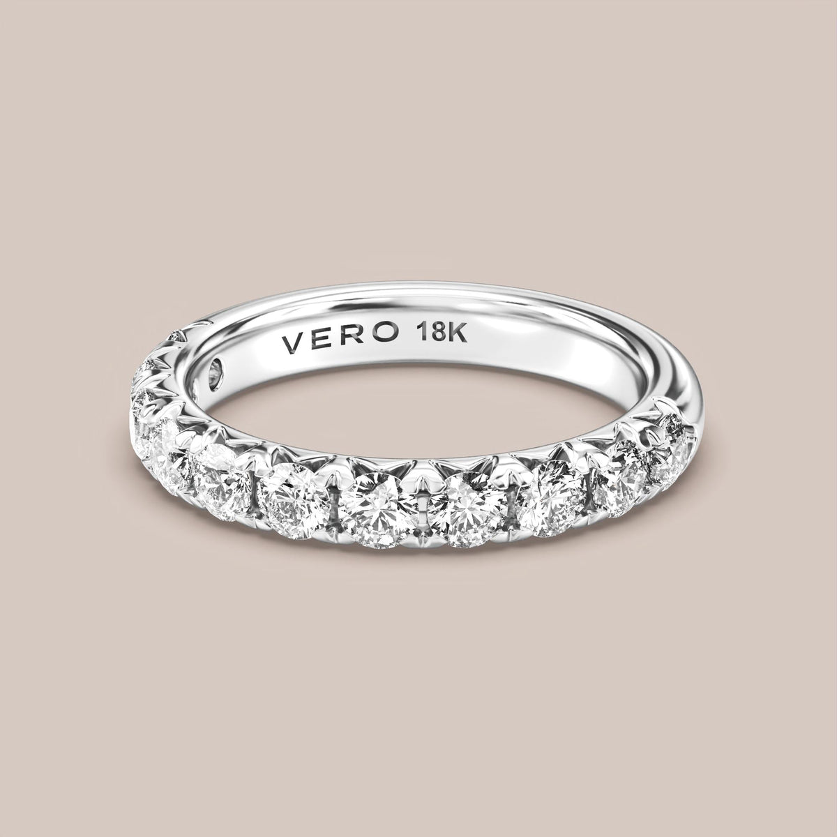 French Set Pave Diamond Band Half Eternity