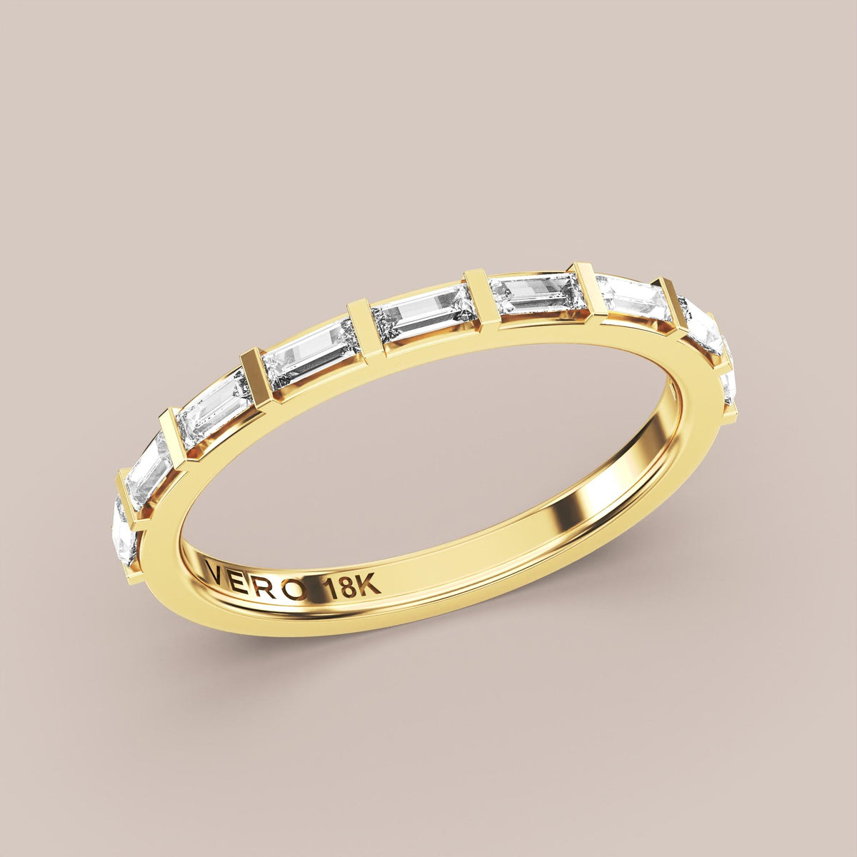 Straight Baguette Bar Set Diamond Band Half Eternity