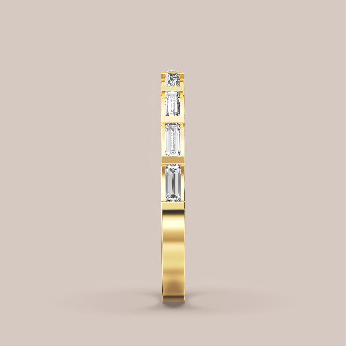 Straight Baguette Bar Set Diamond Band Half Eternity