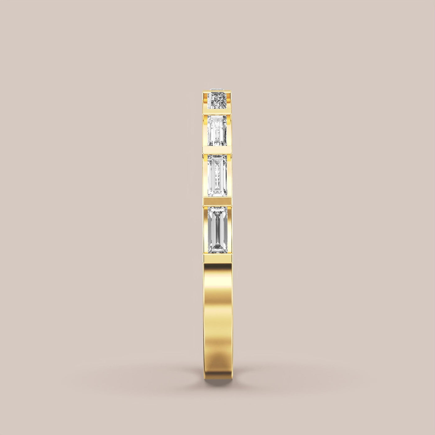 Straight Baguette Bar Set Diamond Band Half Eternity