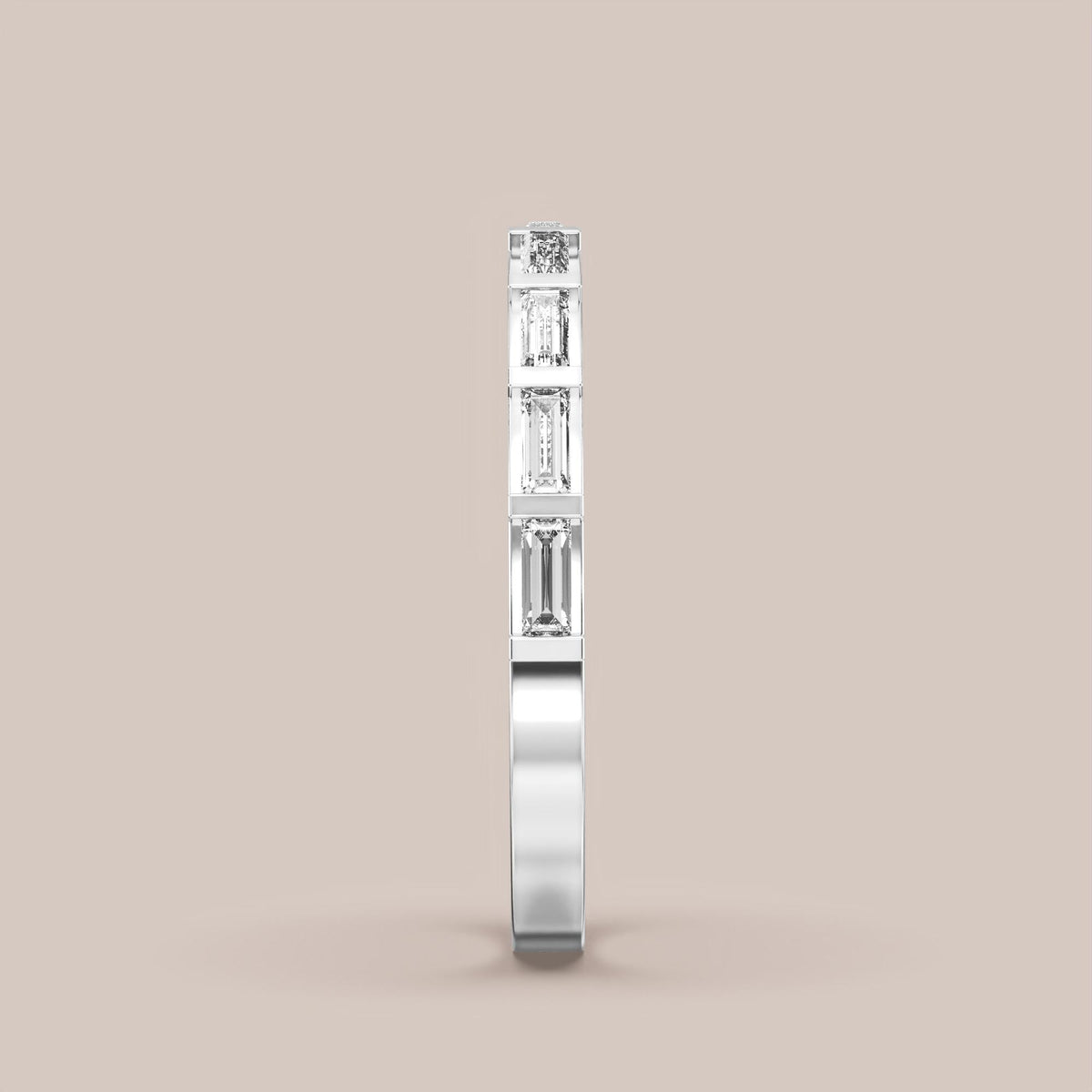 Straight Baguette Bar Set Diamond Band Half Eternity