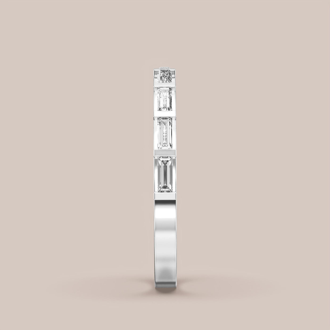 Straight Baguette Bar Set Diamond Band Half Eternity