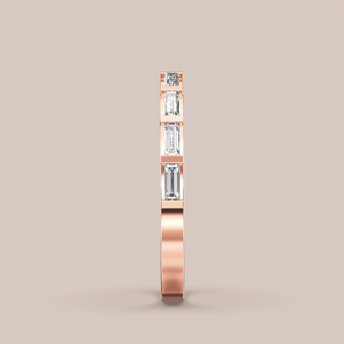 Straight Baguette Bar Set Diamond Band Half Eternity