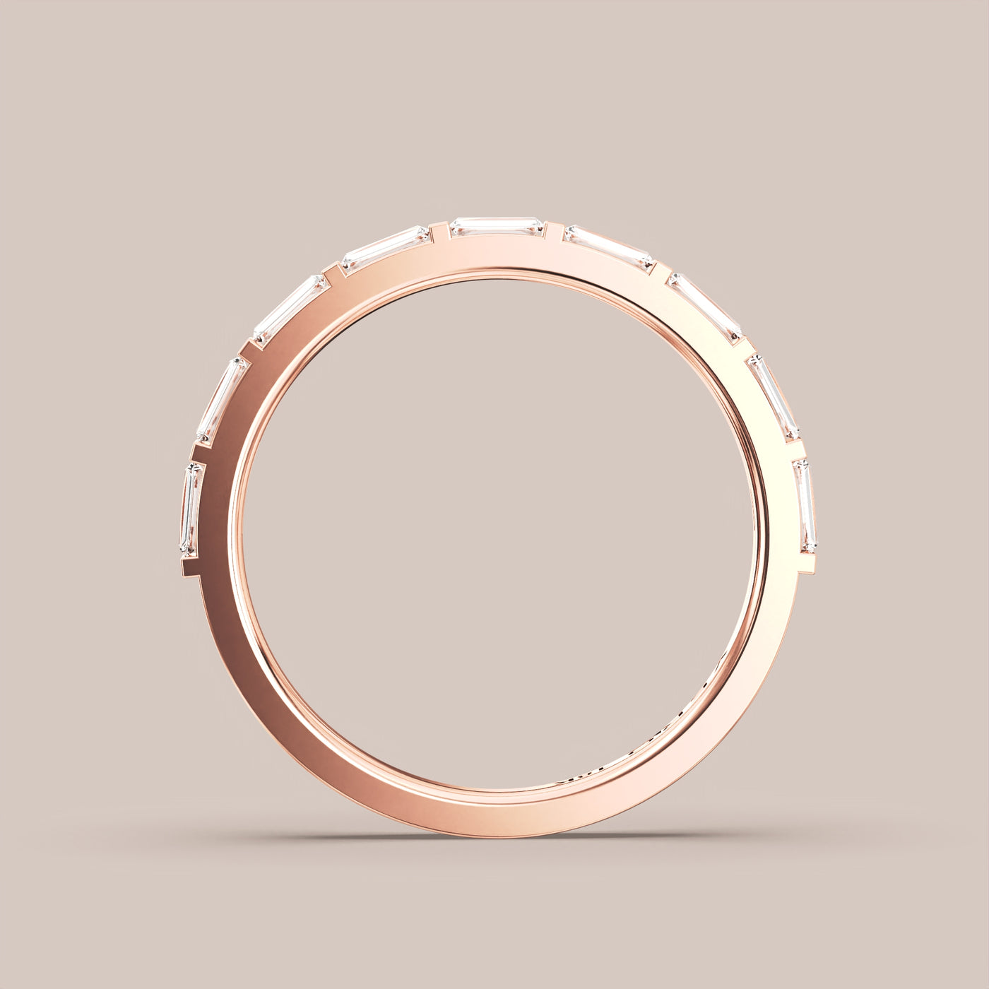 Straight Baguette Bar Set Diamond Band Half Eternity