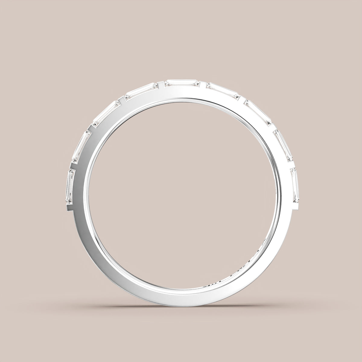 Straight Baguette Bar Set Diamond Band Half Eternity