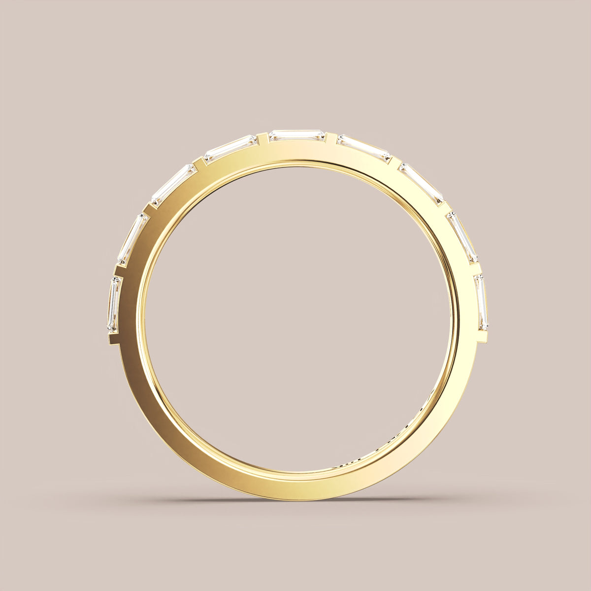 Straight Baguette Bar Set Diamond Band Half Eternity