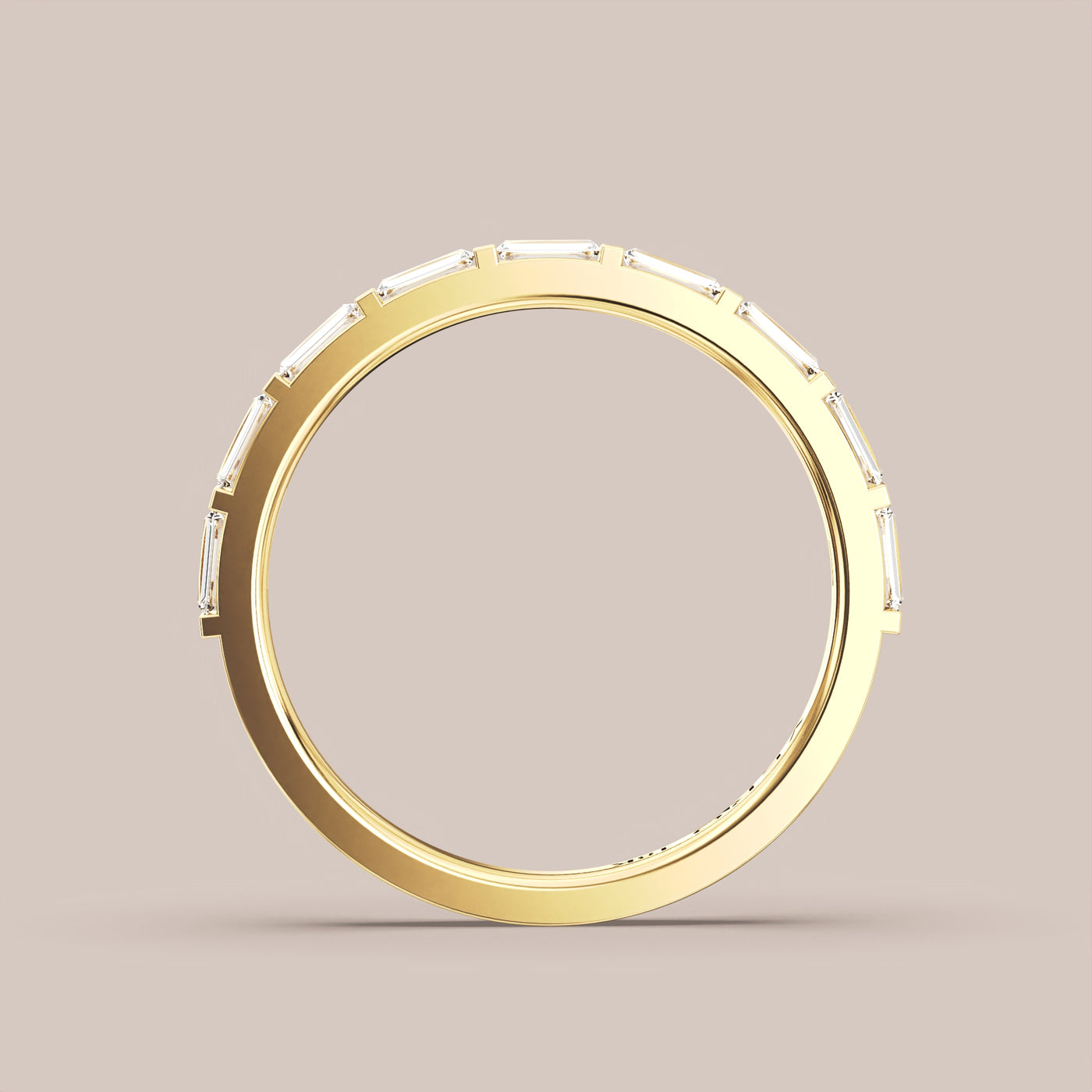Straight Baguette Bar Set Diamond Band Half Eternity