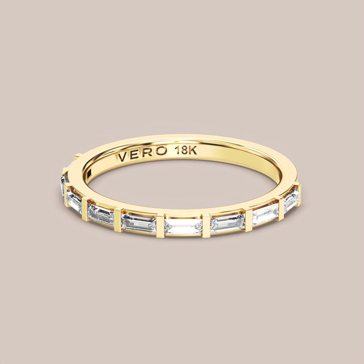 Straight Baguette Bar Set Diamond Band Half Eternity