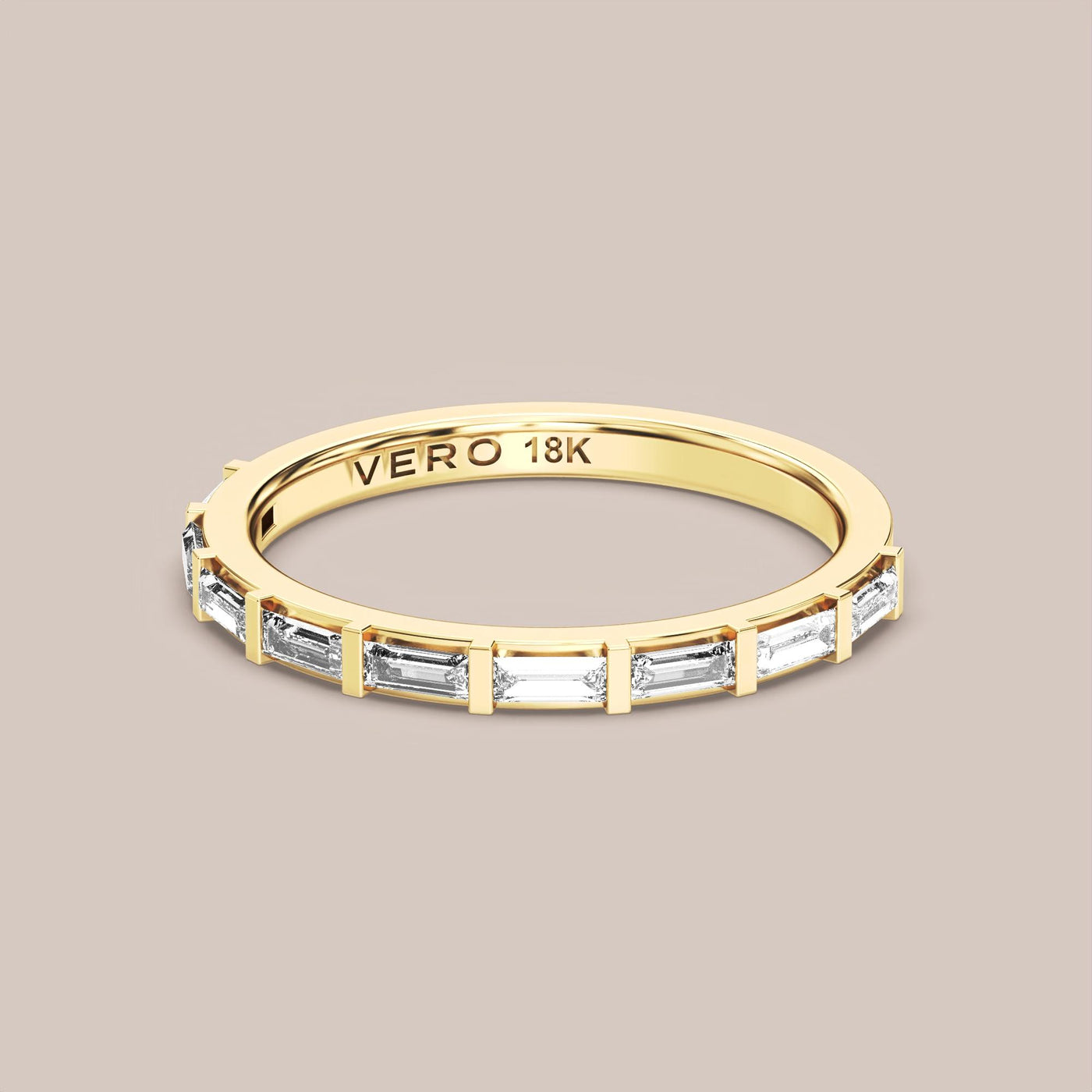Straight Baguette Bar Set Diamond Band Half Eternity