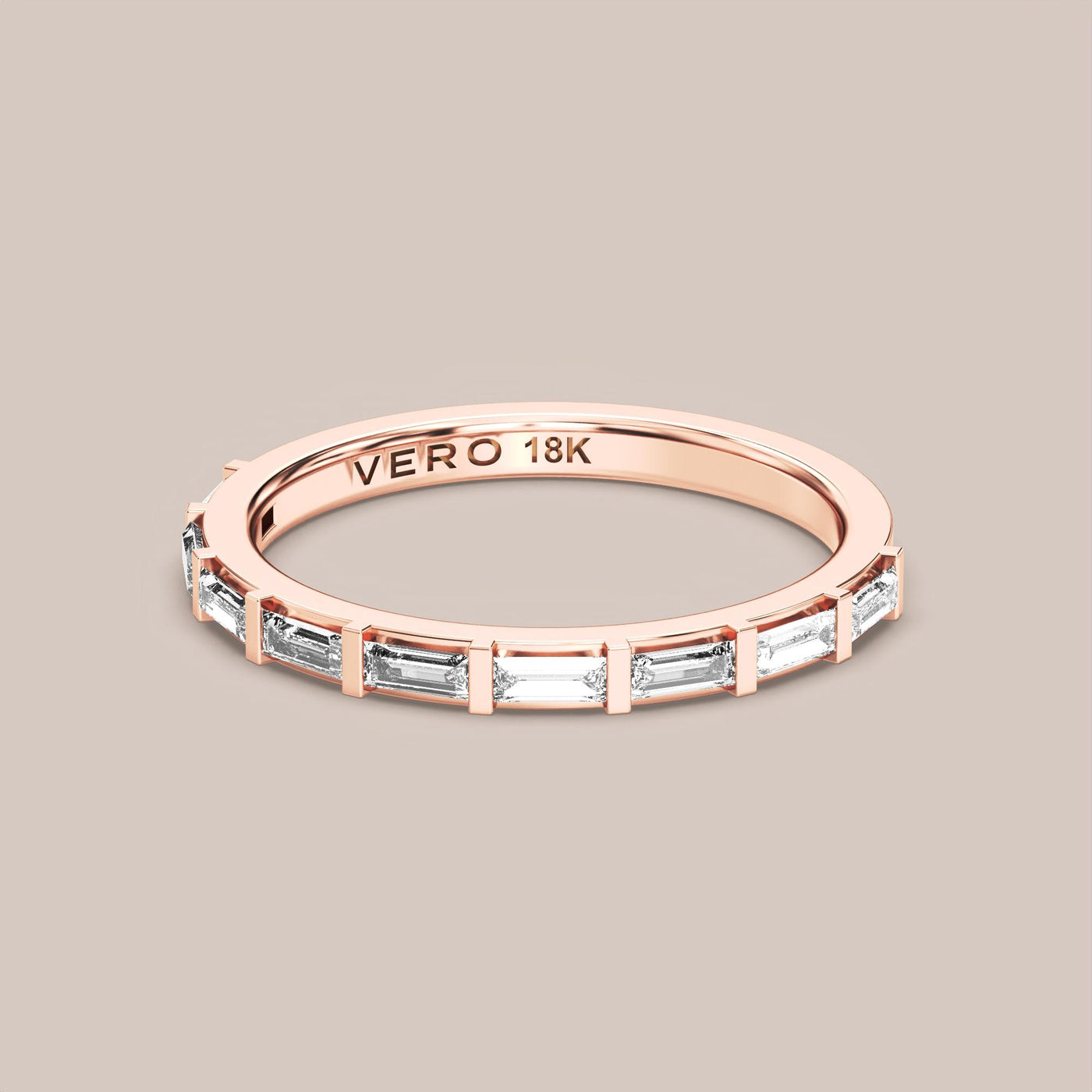 Straight Baguette Bar Set Diamond Band Half Eternity
