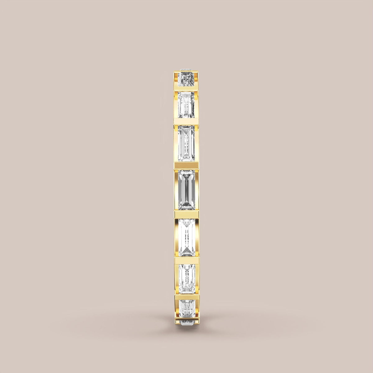 Straight Baguette Bar Set Diamond Band Full Eternity
