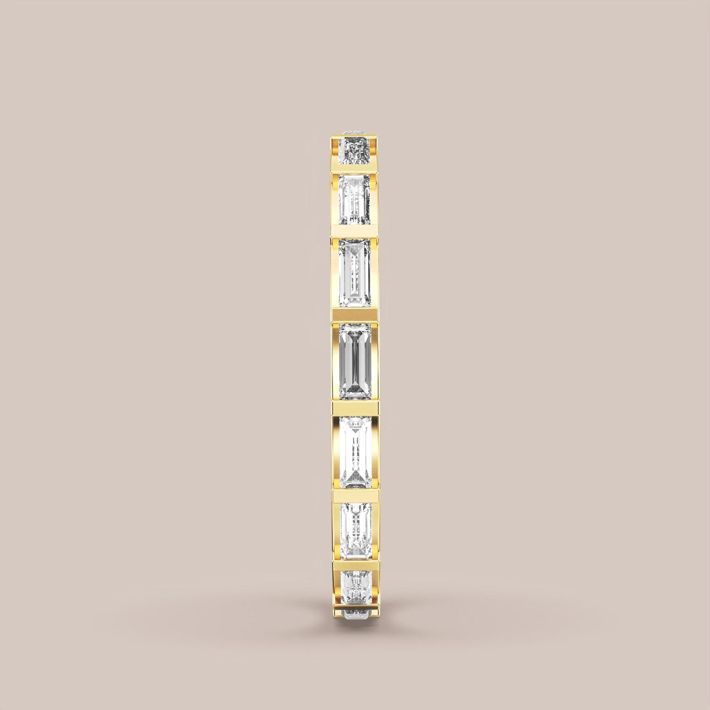 Straight Baguette Bar Set Diamond Band Full Eternity