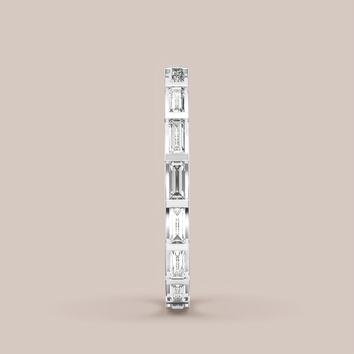 Straight Baguette Bar Set Diamond Band Full Eternity