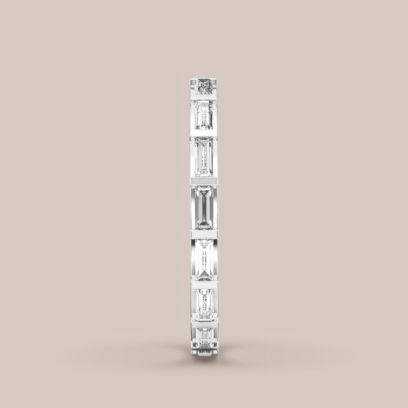 Straight Baguette Bar Set Diamond Band Full Eternity