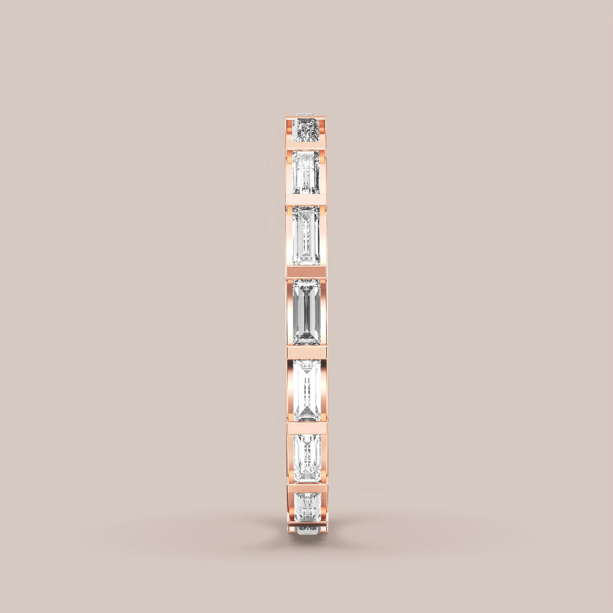 Straight Baguette Bar Set Diamond Band Full Eternity