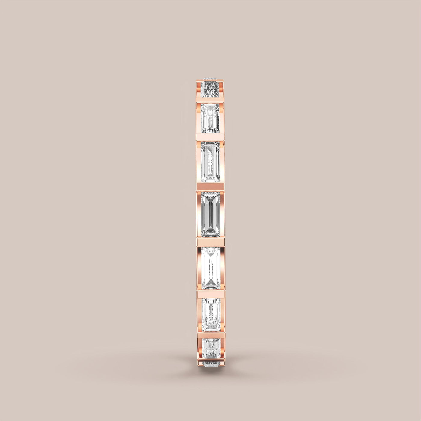 Straight Baguette Bar Set Diamond Band Full Eternity