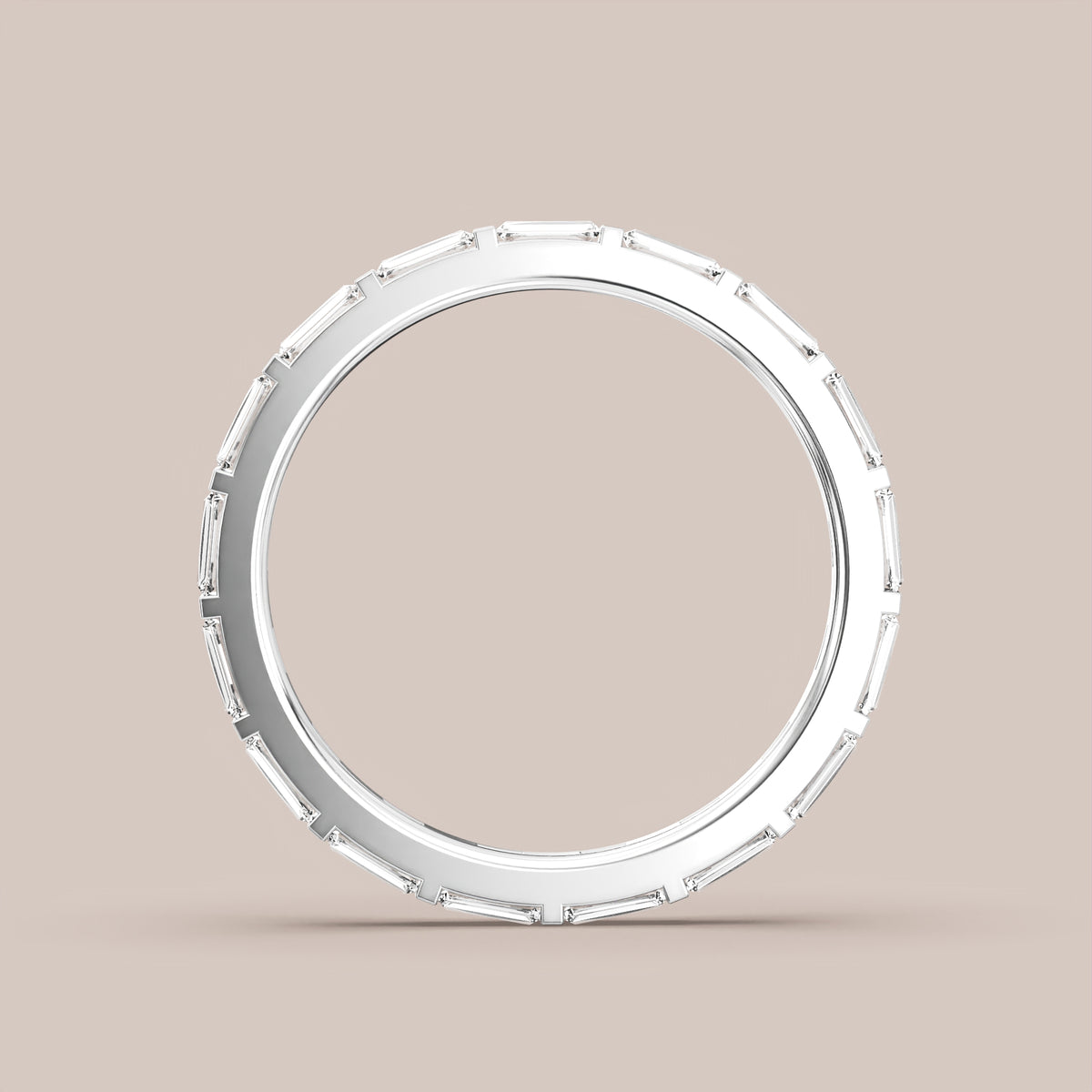 Straight Baguette Bar Set Diamond Band Full Eternity