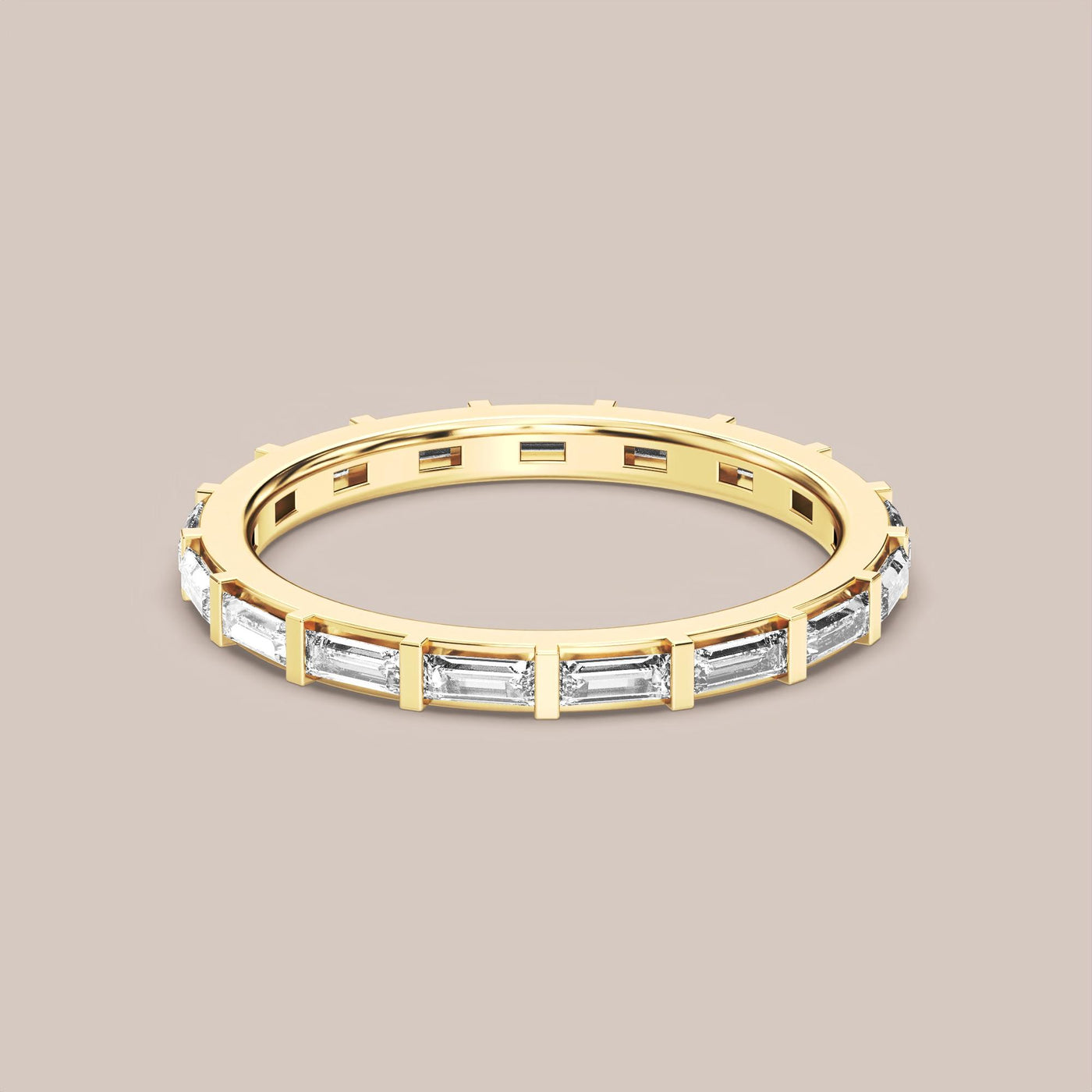Straight Baguette Bar Set Diamond Band Full Eternity