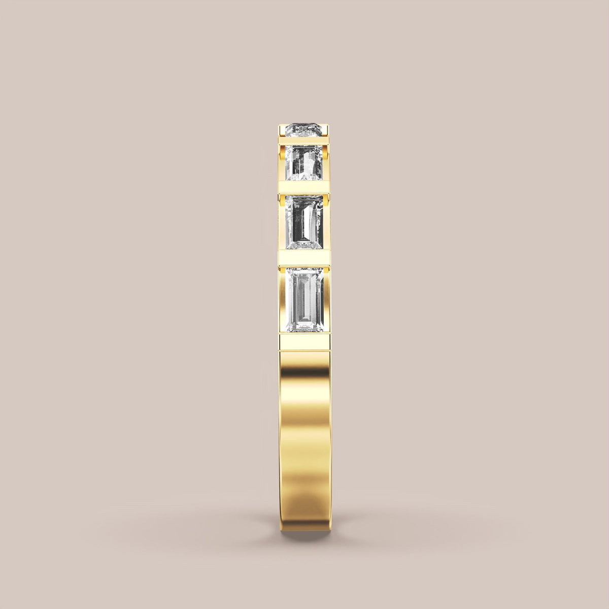 Straight Baguette Bar Set Diamond Band Half Eternity