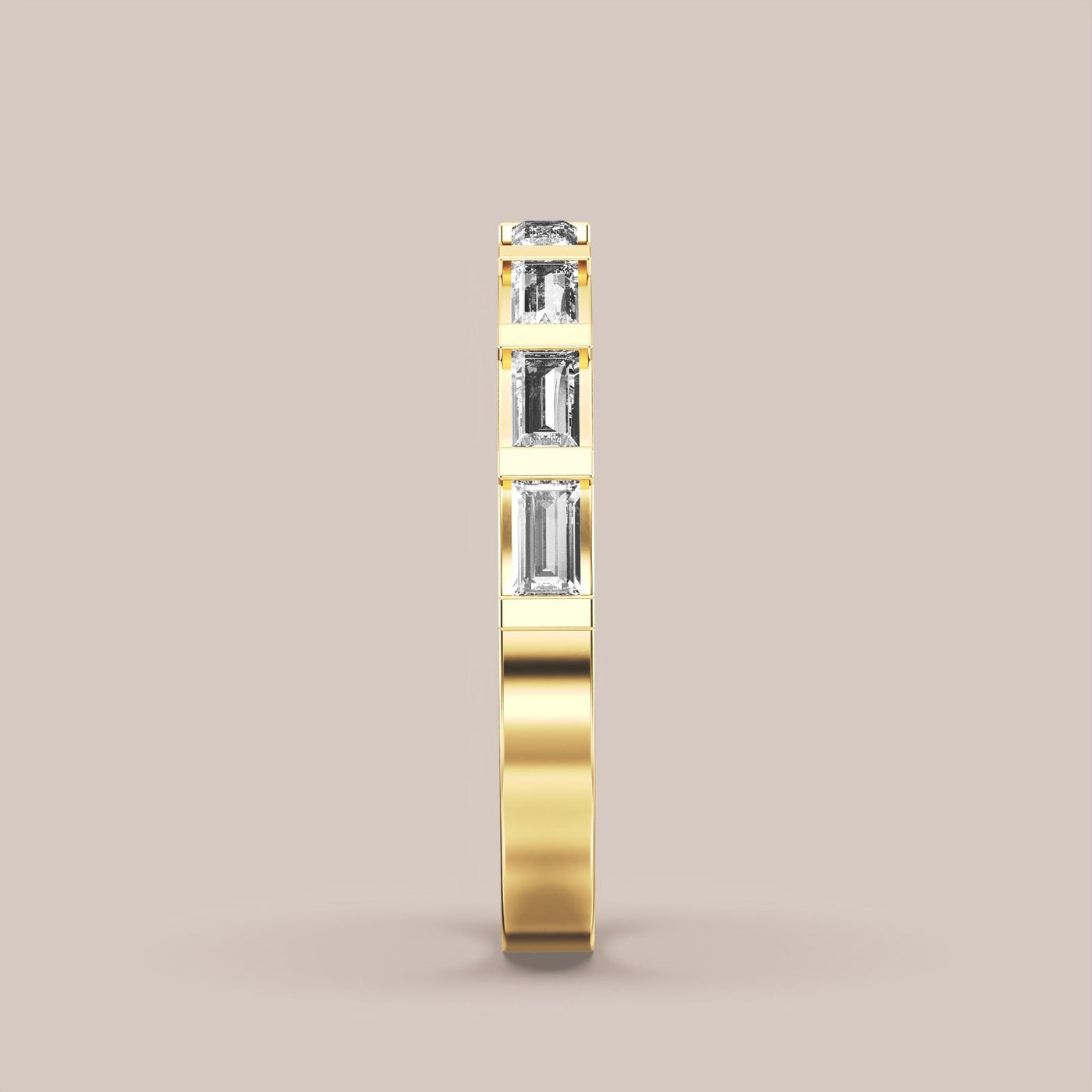 Straight Baguette Bar Set Diamond Band Half Eternity