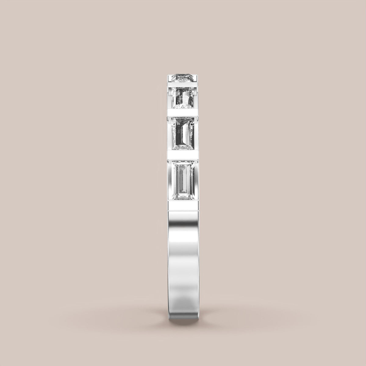 Straight Baguette Bar Set Diamond Band Half Eternity