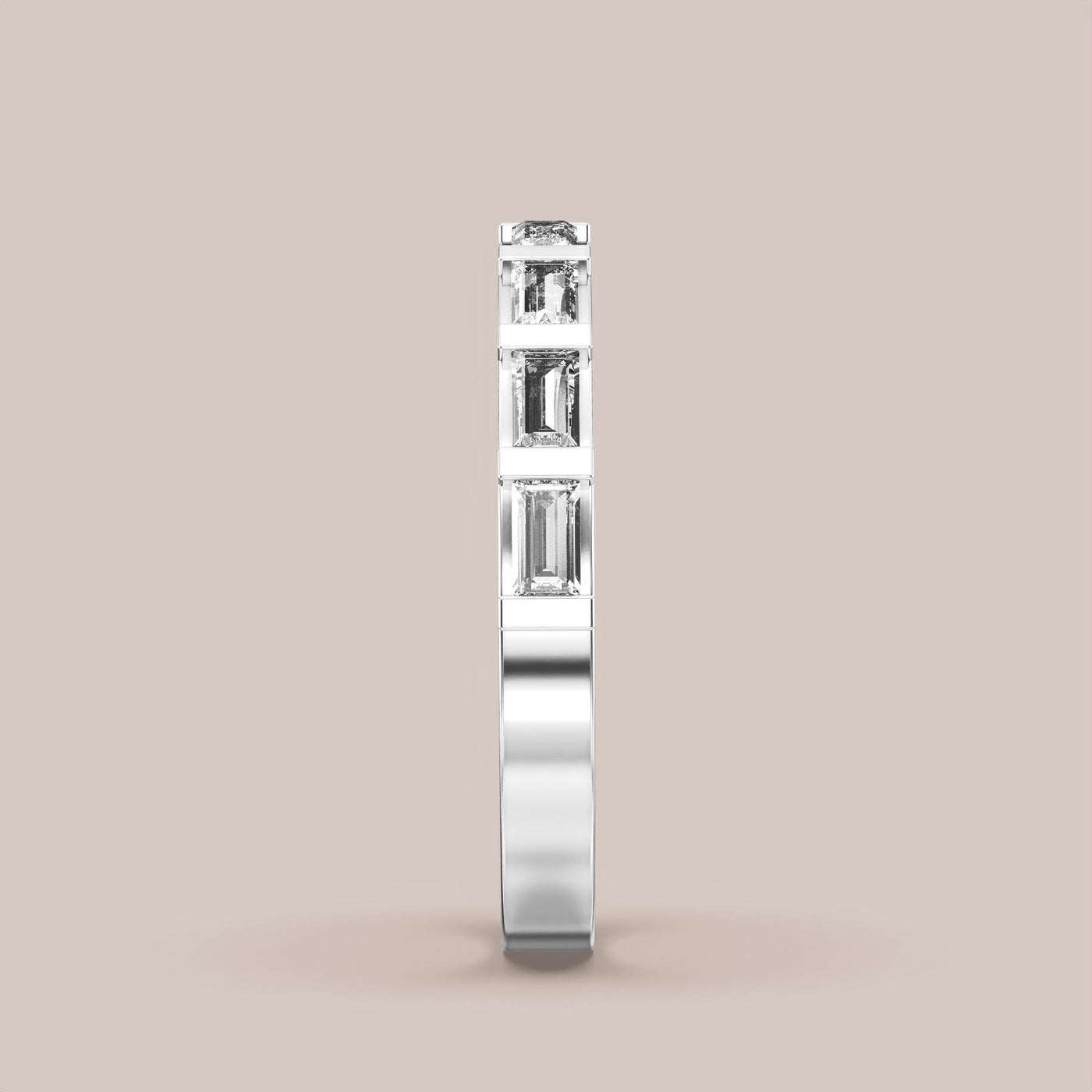 Straight Baguette Bar Set Diamond Band Half Eternity