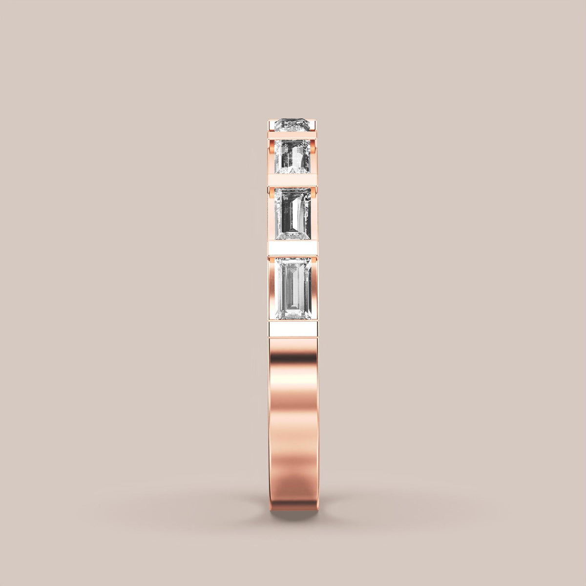 Straight Baguette Bar Set Diamond Band Half Eternity