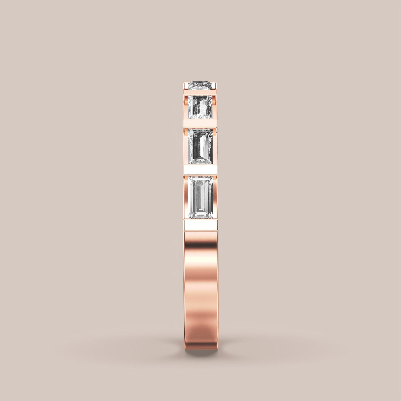Straight Baguette Bar Set Diamond Band Half Eternity