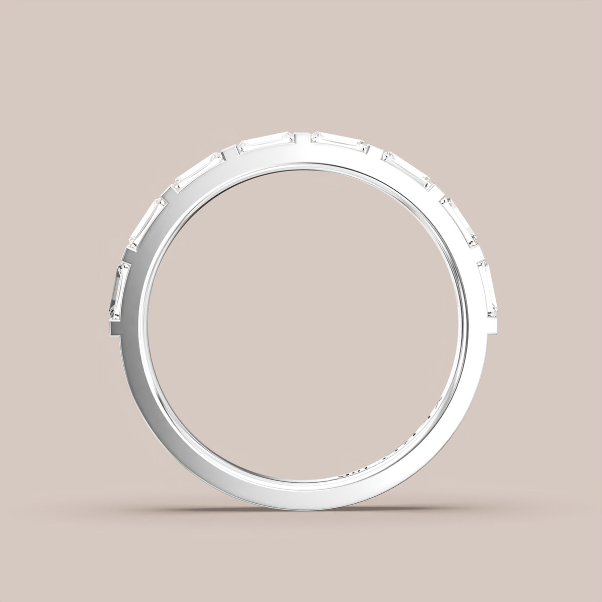 Straight Baguette Bar Set Diamond Band Half Eternity