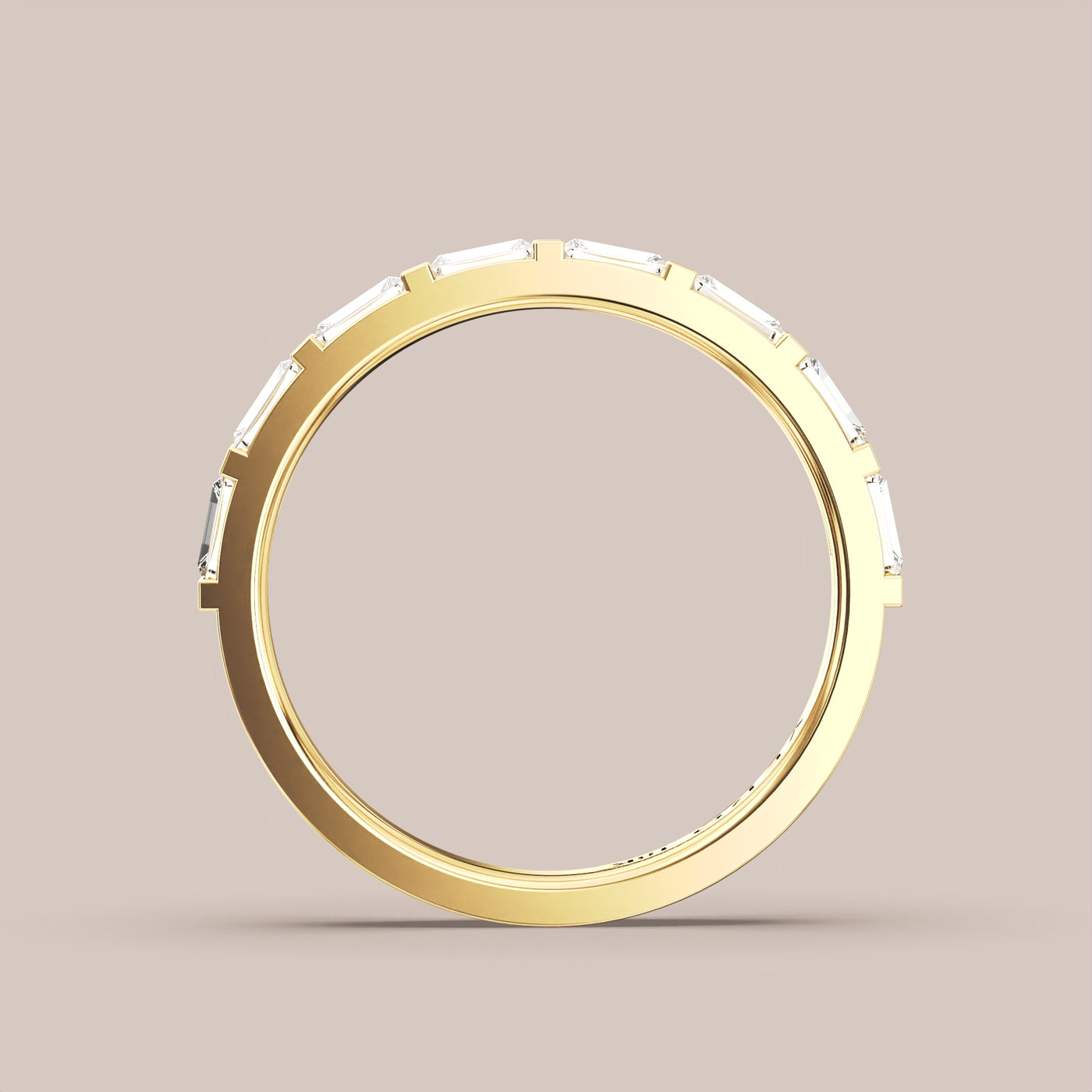 Straight Baguette Bar Set Diamond Band Half Eternity