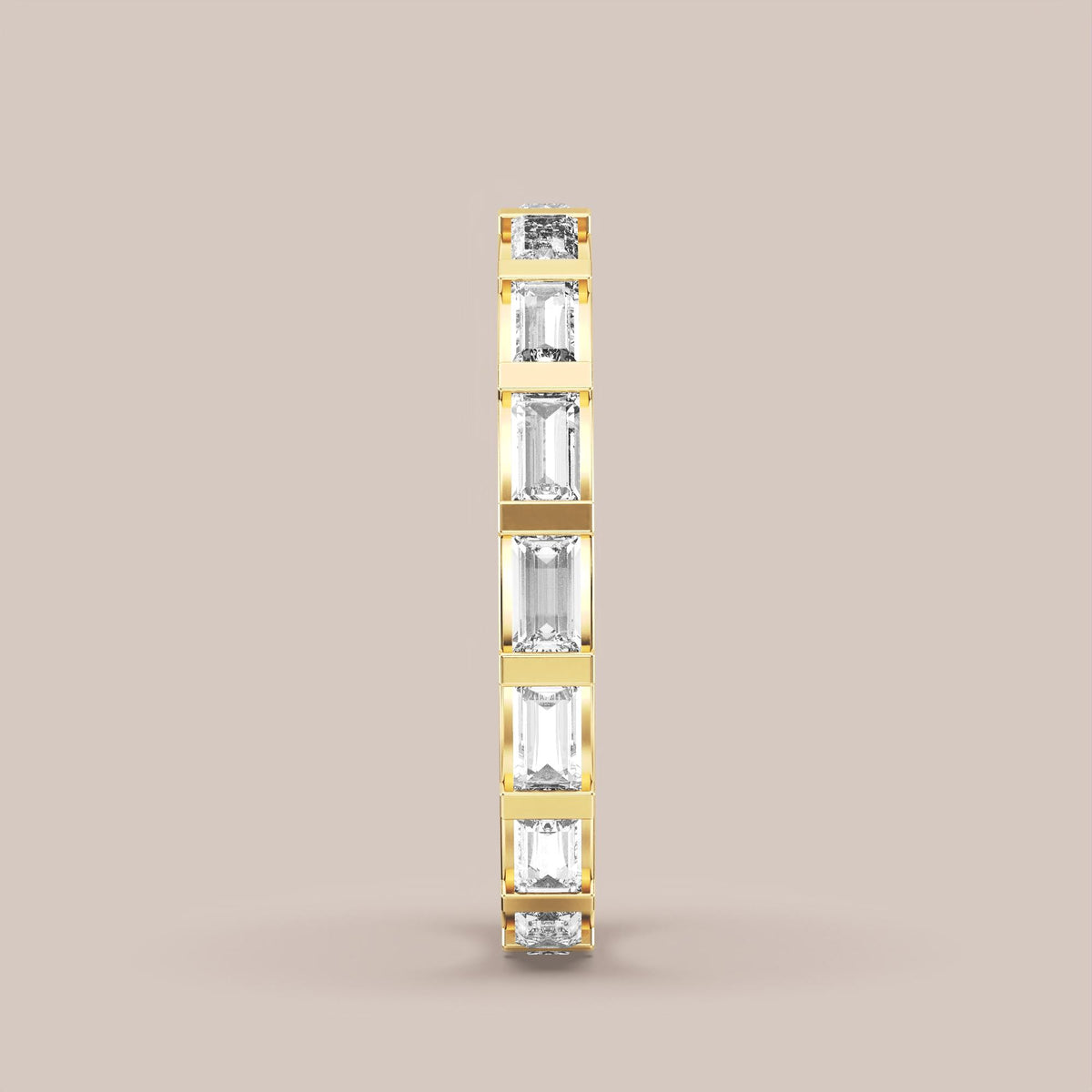 Straight Baguette Bar Set Diamond Band Full Eternity