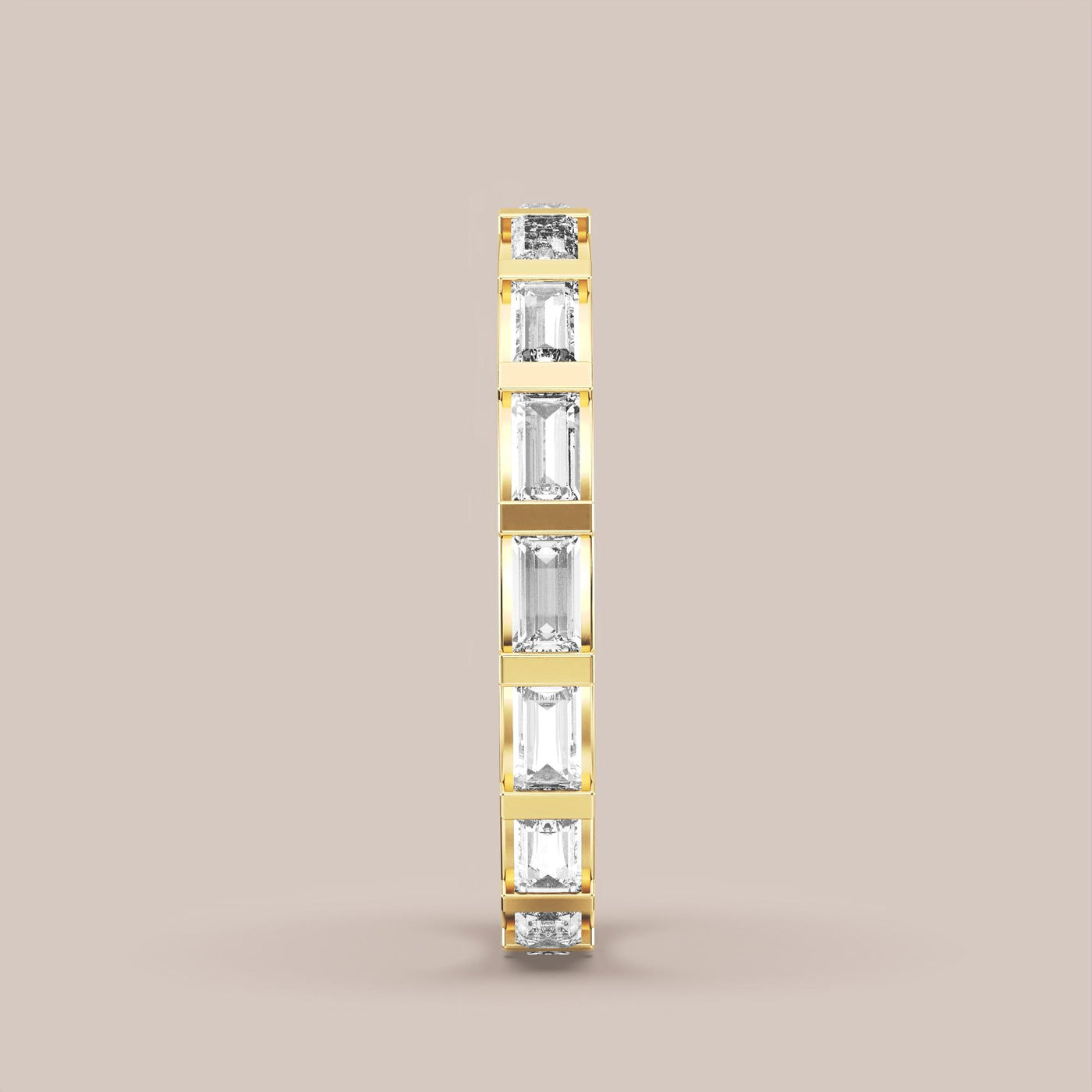 Straight Baguette Bar Set Diamond Band Full Eternity