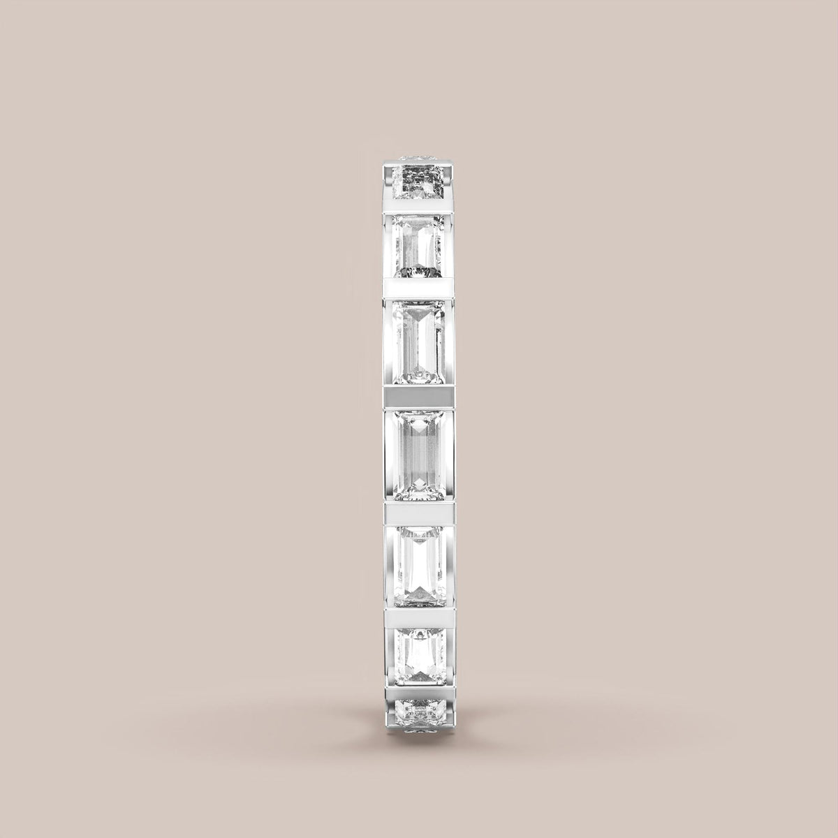 Straight Baguette Bar Set Diamond Band Full Eternity