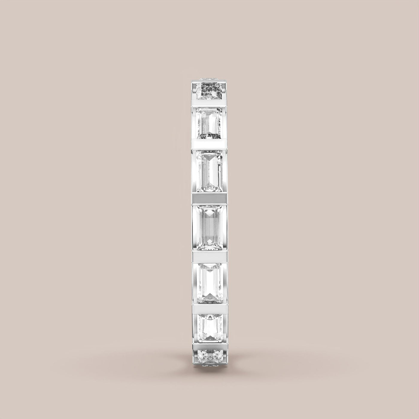 Straight Baguette Bar Set Diamond Band Full Eternity