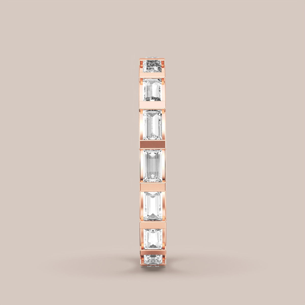 Straight Baguette Bar Set Diamond Band Full Eternity